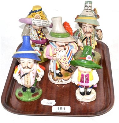 Lot 151 - Five Derby style 'Mansion House' dwarves