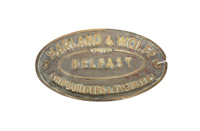 Lot 3195 - Harland & Wolff Limited Shipbuilders & Engineers Plate