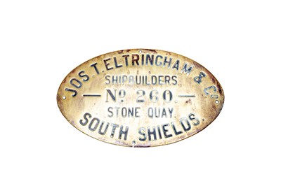 Lot 3201 - Jos. T. Eltringham & Co. Shipbuilders Plate