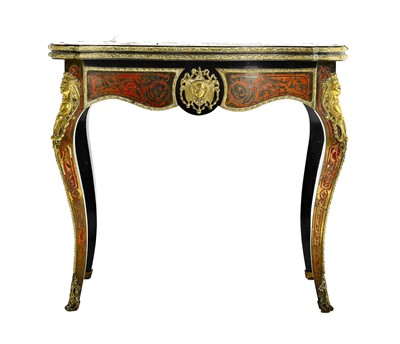 Lot 367 - A French Ebonised, Red Tortoiseshell and Brass...