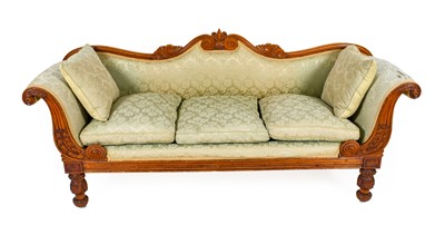 Lot 1322 - A George IV Carved Mahogany Three-Seater Sofa,...