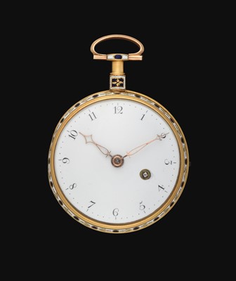 Lot 2128 - J & A Berrie: A Gold and Enamel Consular Cased Verge Pocket Watch