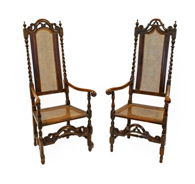 Lot 1249 - A Pair of William & Mary Style Stained Beech...