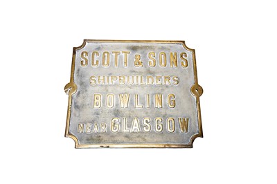 Lot 3203 - Scott & Sons Shipbuilders Plate