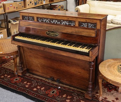 Lot 1151 - A Victorian rosewood upright boudoir piano by...
