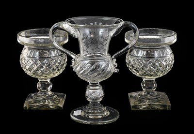 Lot 594 - A Victorian Glass Coin Loving Cup, dated 1870,...