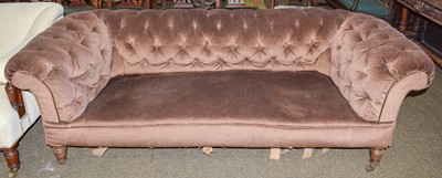 Lot 1294 - A Victorian Chesterfield sofa, 195cm by 86cm...