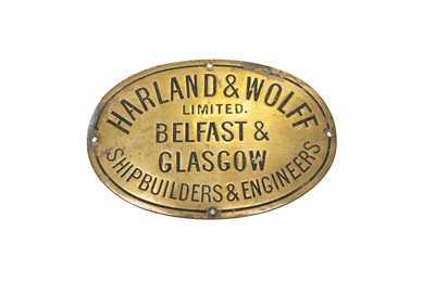 Lot 3196 - Harland & Wolff Two Oval Shipbuilders Plates