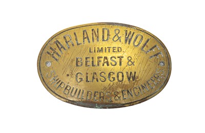 Lot 3197 - Harland & Wolff Two Oval Shipbuilders Plates