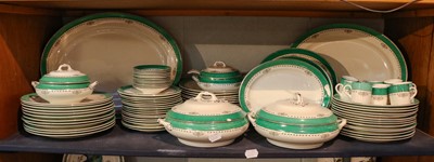 Lot 255 - Losol Ware green ground part dinner service (a....