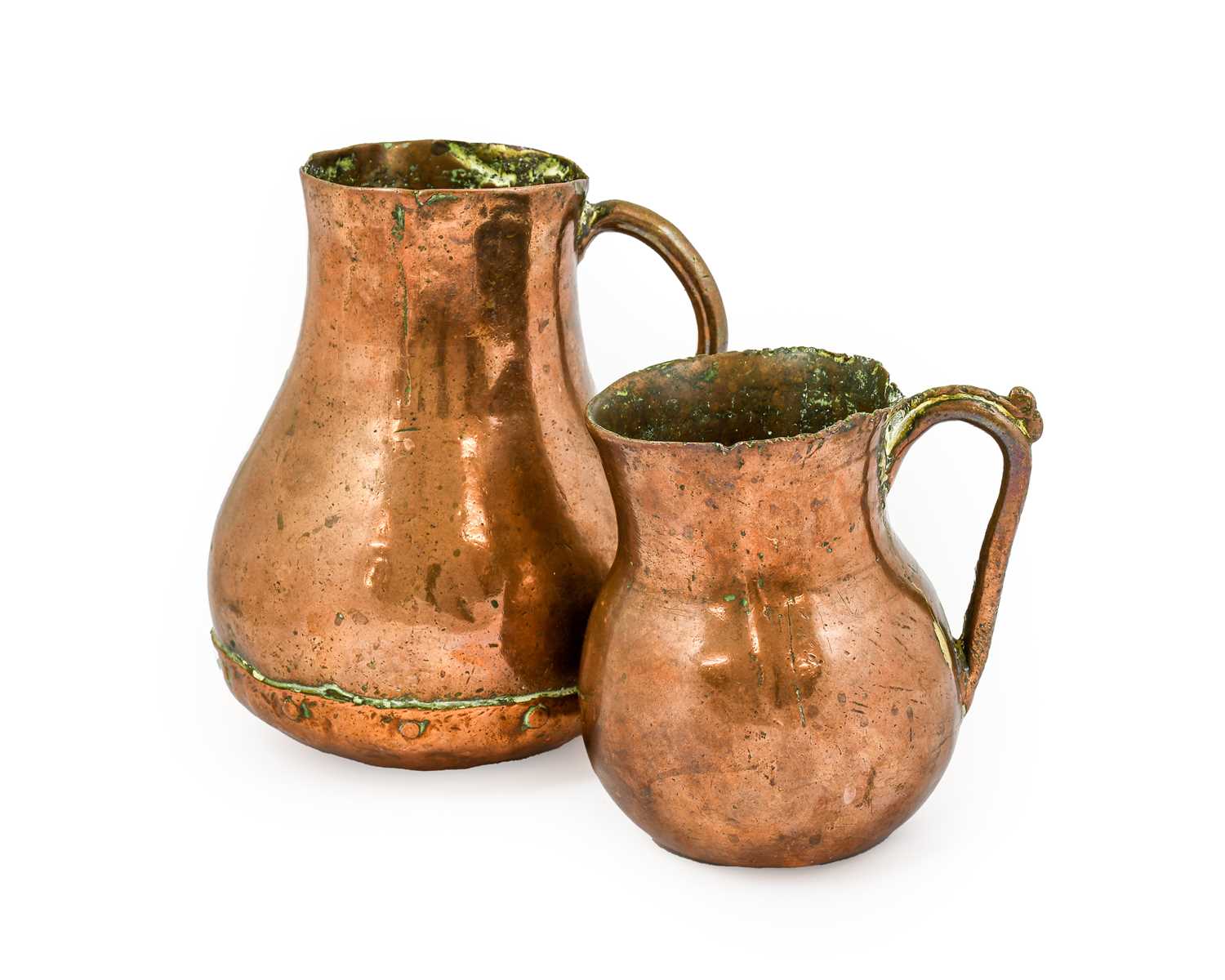 Lot 1059 - A Flemish Copper Ewer, 16th century, of pear...
