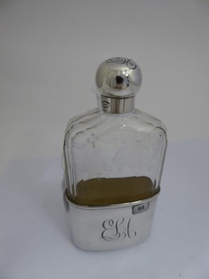 Lot 2110 - A Victorian Silver-Mounted Glass Spirit-Flask