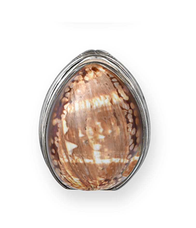 Lot 2064 - A George II Silver-Mounted Cowrie Shell Snuff-Box