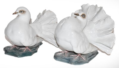 Lot 381 - A pair of 20th century Rosenthal Doves, each...