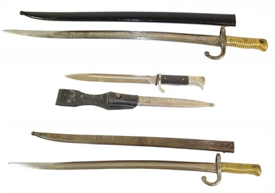 Lot 239 - Two French M1866 Chassepot Yataghan Sword...