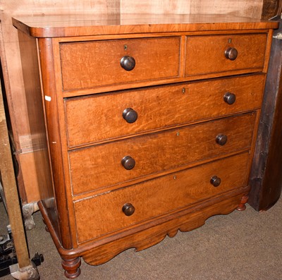 Lot 1267 - A Victorian mahogany four-height chest of...