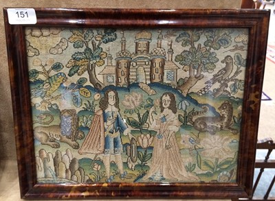 Lot 151 - A Needlework Panel Depicting Charles I and...