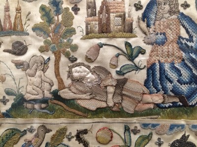 Lot 145 - A Needlework Panel, mid 17th century, worked...