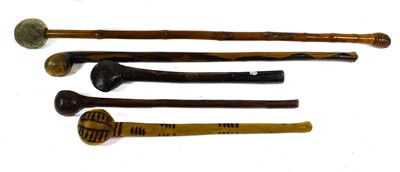 Lot 3187 - A Japanese Bamboo Staff/Club, carved with...