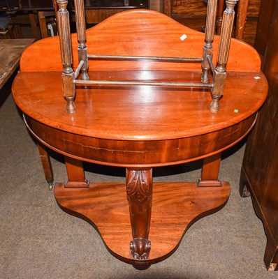 Lot 1440 - A Victorian mahogany demi-lune washstand with...