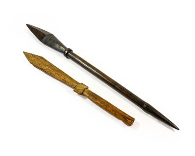 Lot 272 - A Tongan War Club, of dark stained hardwood,...