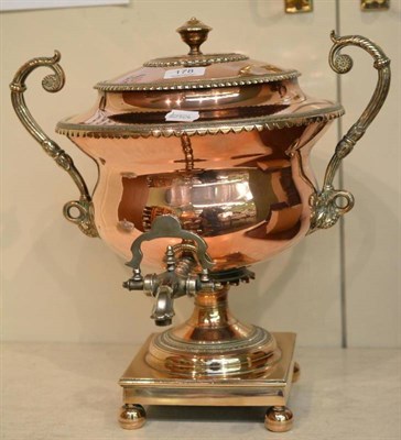 Lot 178 - A 19th century copper samovar in the Neo-classical manner