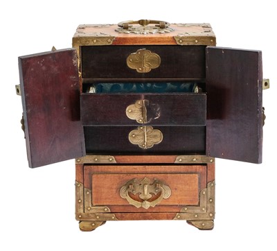 Lot 240 - A Georgian tea caddy and a Chinese tabletop...