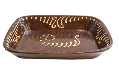 Lot 242 - 19th century terracotta slipware dish, 39.5cm...
