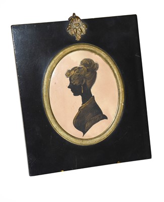 Lot 311 - Two 19th century silhouette portraits of a...