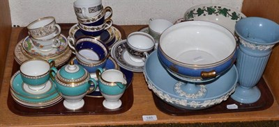 Lot 185 - Collection of assorted china trios (mainly Wedgwood), a Wedgwood floral decorated fruit bowl,...