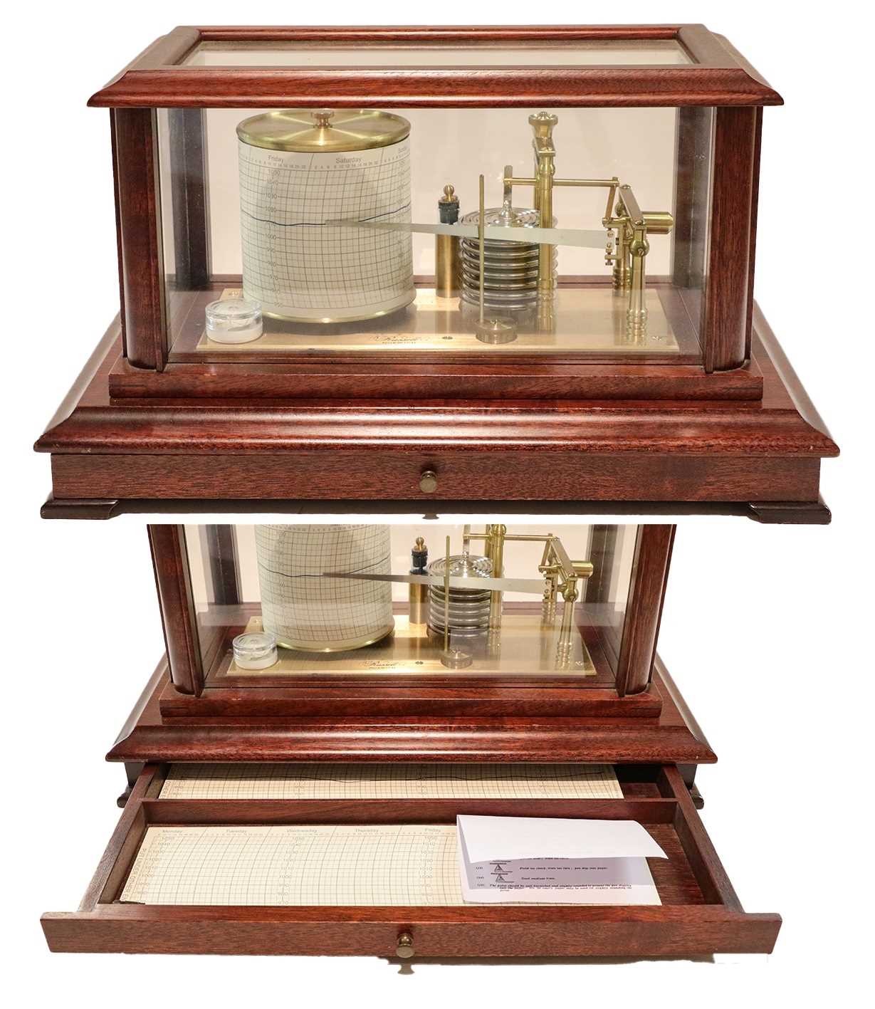 Lot 334 - A mahogany barograph by Russell of Norwich,