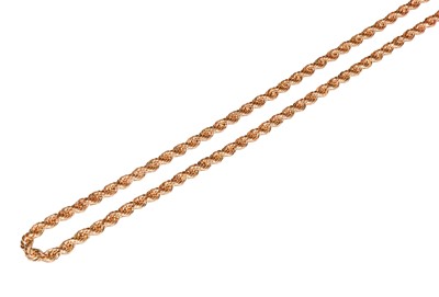 Lot 46 - A 9 carat gold rope twist chain, length 56cm