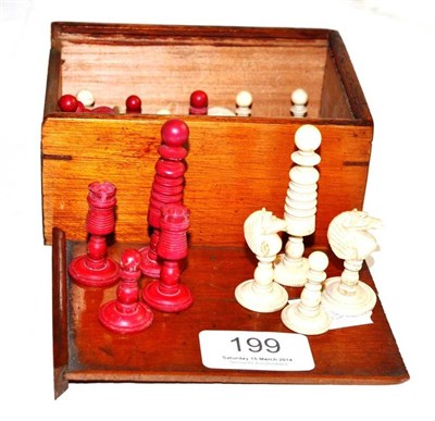 Lot 199 - Ivory chess set in box