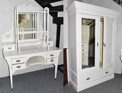 Lot 1390 - A Victorian white painted matched bedroom...