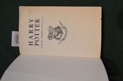 Lot 2090 - Rowling (J. K.). Harry Potter and the Chamber of Secrets, 1st edition, 1998, inscribed