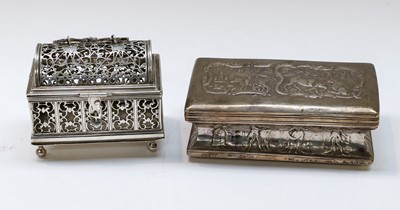 Lot 104 - A Dutch Silver Marriage Casket, With English...