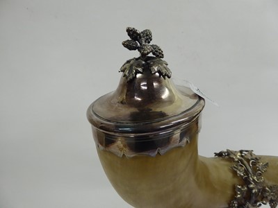 Lot 2125 - A Victorian Silver Plate Mounted Horn Cup and Cover