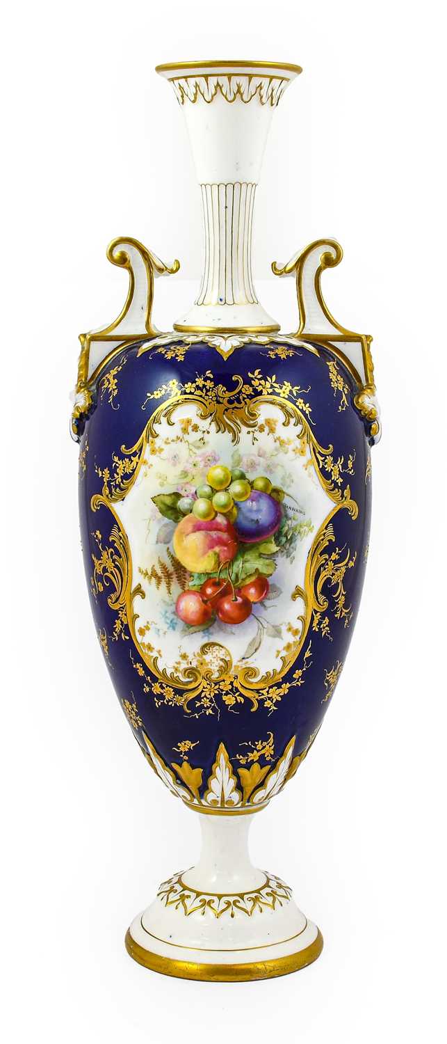 Lot 645 - A Royal Worcester Porcelain Vase, by William...