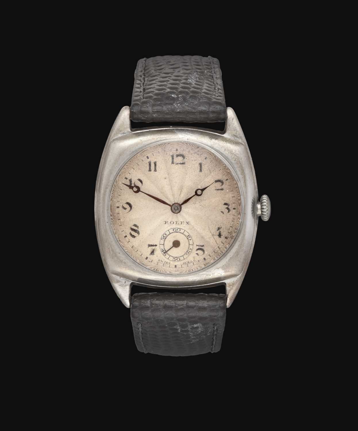 Lot 2243 - A Tonneau Shaped Silver Wristwatch