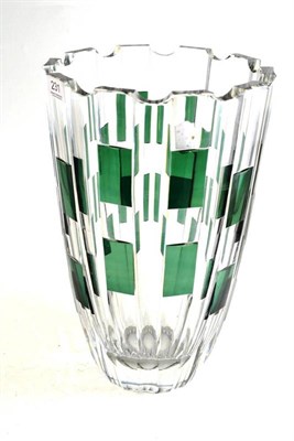 Lot 231 - Val St Lambert green and white vase