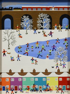 Lot 1112 - Gordon Barker (Contemporary) "Out in the Snow"...