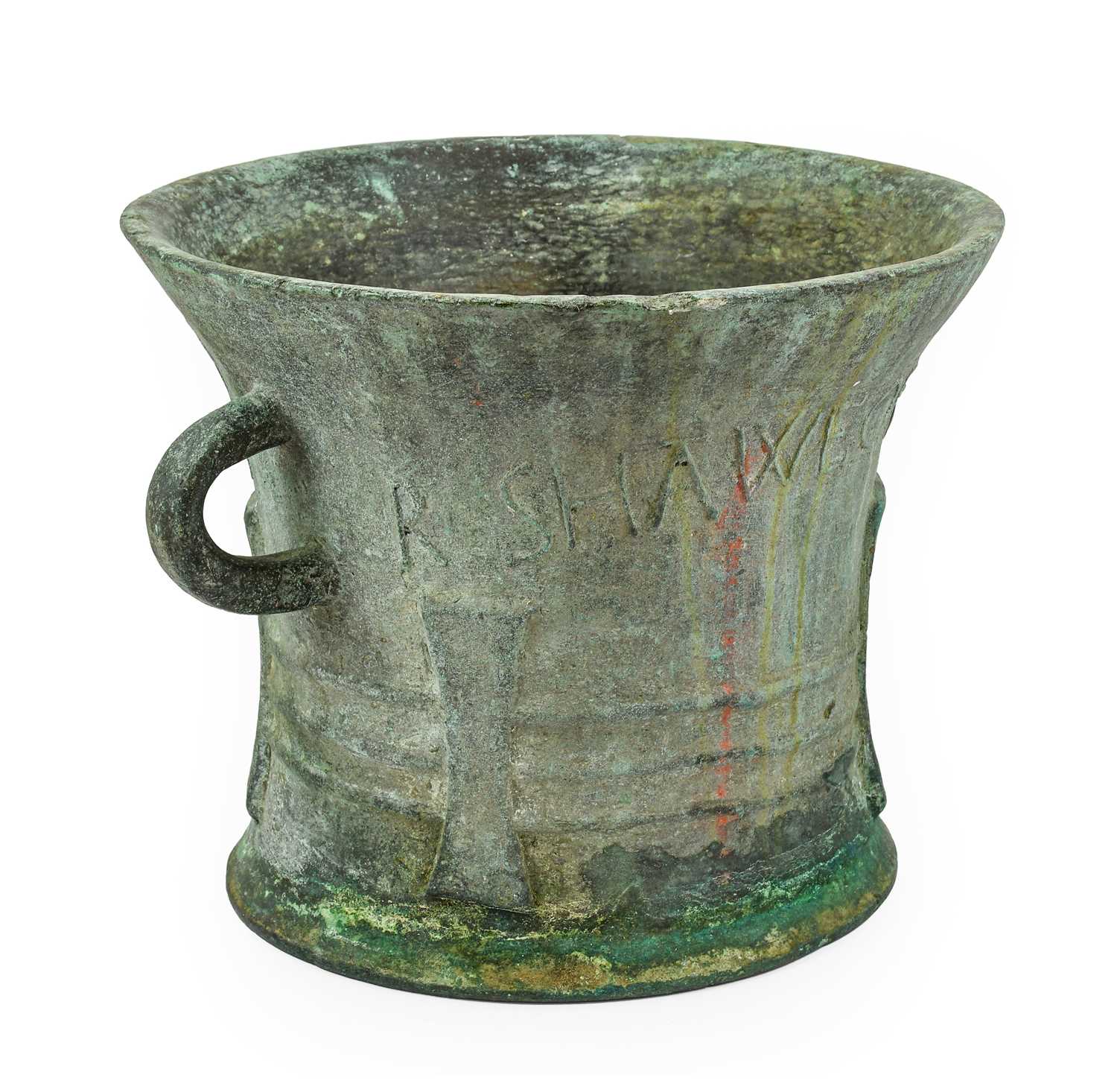 Lot 1058 - A Bronze Mortar, dated 1633, of flared...
