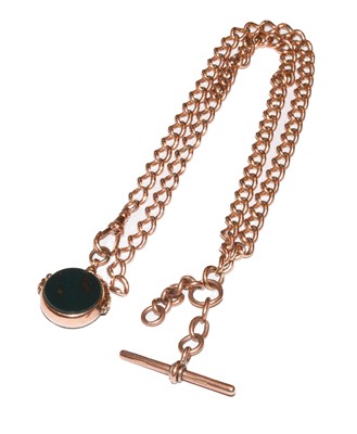 Lot 90 - An Albert chain, with attached T-bar and...