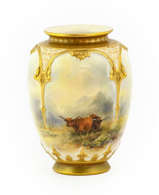 Lot 28 - A Royal Worcester Porcelain Vase, by John...