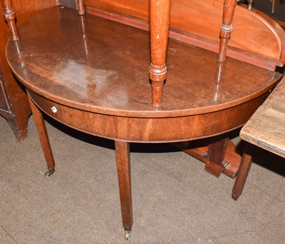 Lot 1336 - A mahogany demi-lune side table, 121cm by 59cm...