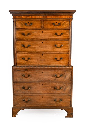 Lot 1271 - ^ A George III Mahogany Chest on Chest, circa...