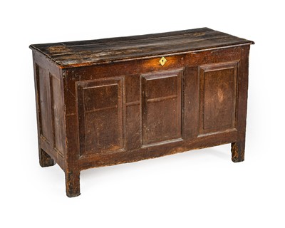 Lot 1349 - ^ A Joined Oak Chest, circa 1700, the moulded...