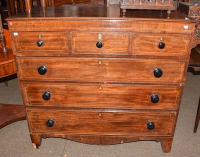 Lot 1349 - A chest of three short and three long drawers...