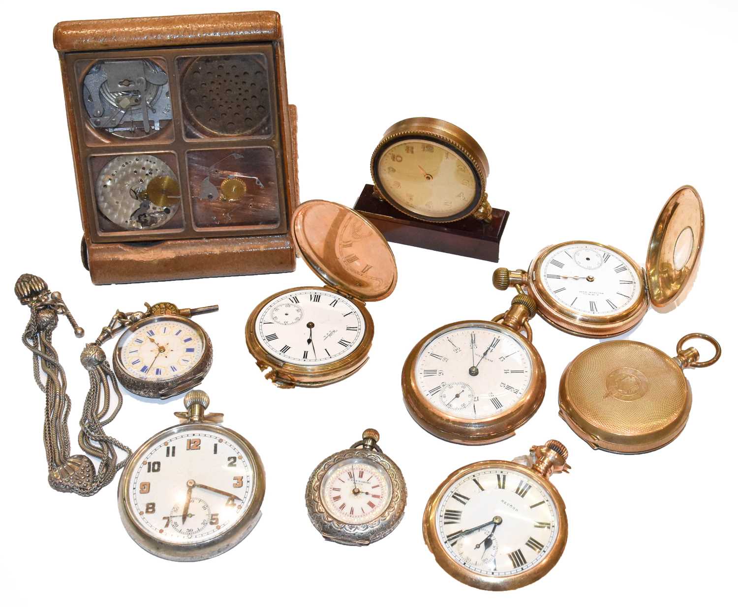 Lot 262 - Three gold plated pocket watches signed...