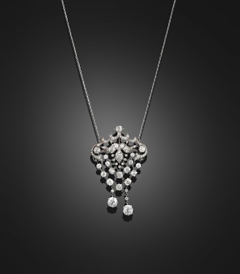 Lot 2081 - An Edwardian Diamond Necklace